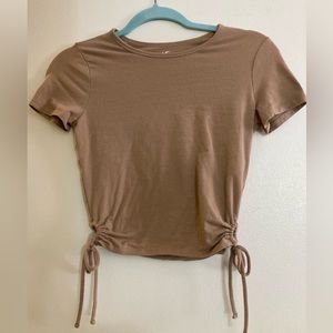 Brown Cropped Hollister Baby Tee Top Small